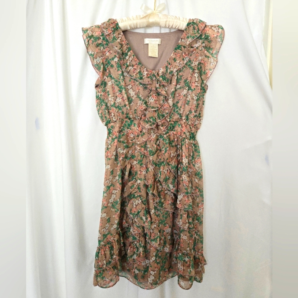 ( MM Couture ) Ruffle Floral Midi Dress